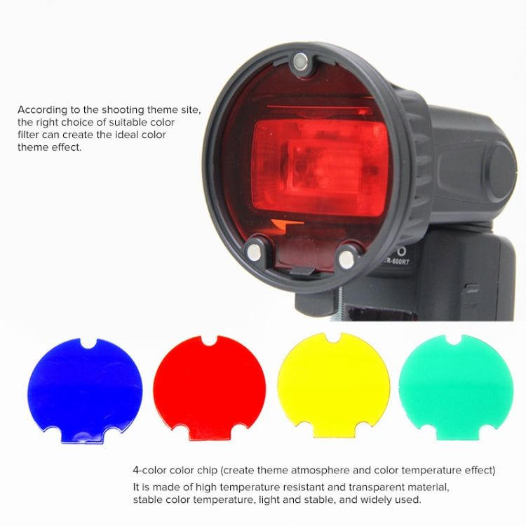 TRIOPO TR-08 Flash Speedlite Honeycomb Magnet Fixing Softbox Kits con 4 filtros de color magnéticos, TR-08