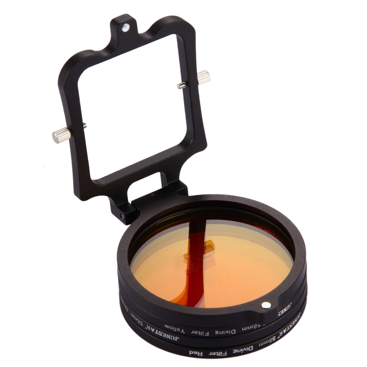 Filtro de lente de buceo amarillo + rojo + morado de 58 mm para GoPro HERO7 Black / 6/5, 58mm 3-color Diving Lens