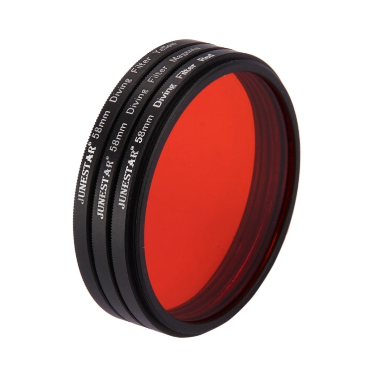 Filtro de lente de buceo amarillo + rojo + morado de 58 mm para GoPro HERO7 Black / 6/5, 58mm 3-color Diving Lens