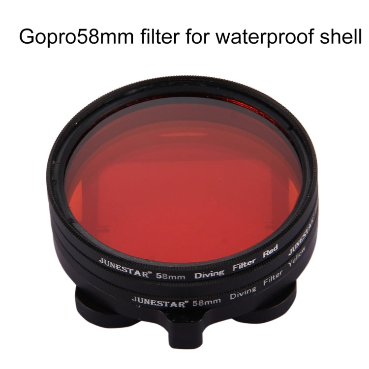 Filtro de lente de buceo amarillo + rojo + morado de 58 mm para GoPro HERO7 Black / 6/5, 58mm 3-color Diving Lens