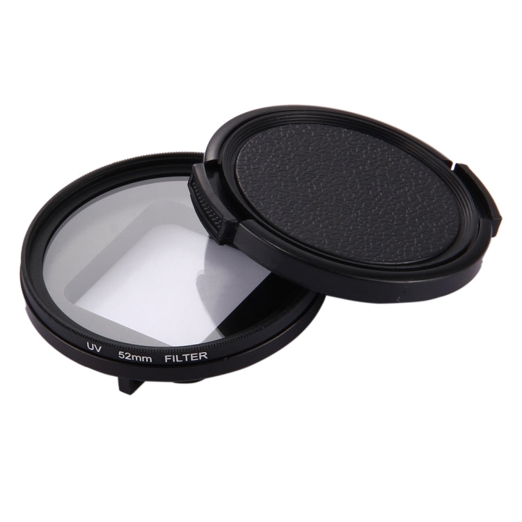 Filtro de lente UV de círculo redondo 3 en 1 de 52 mm con tapa para GoPro HERO7 Black / 6/5, 52mm UV Lens