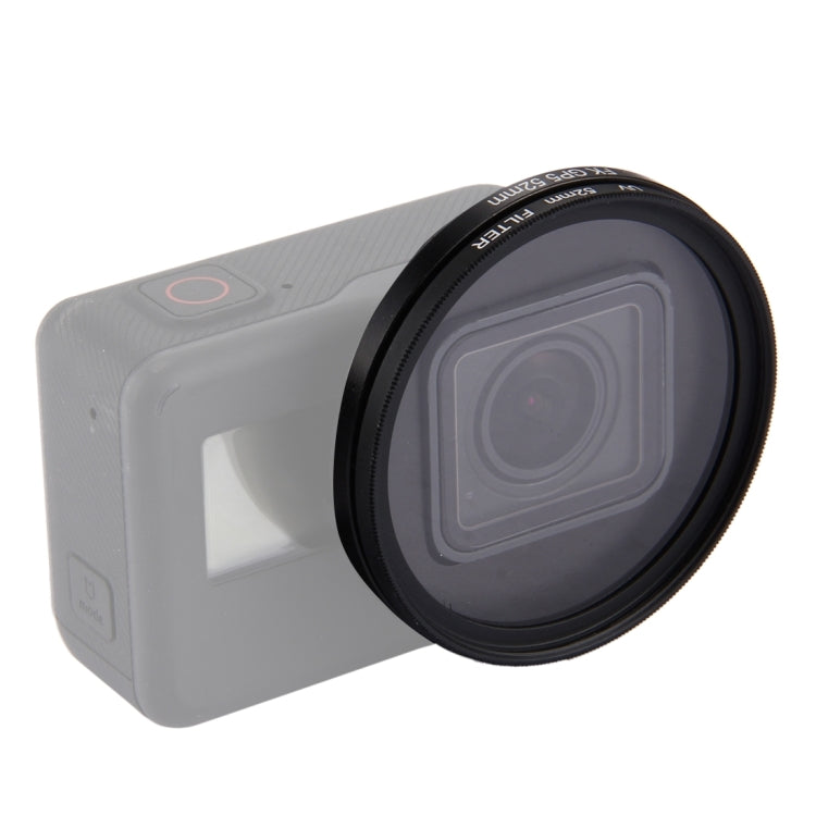 Filtro de lente UV de círculo redondo 3 en 1 de 52 mm con tapa para GoPro HERO7 Black / 6/5, 52mm UV Lens