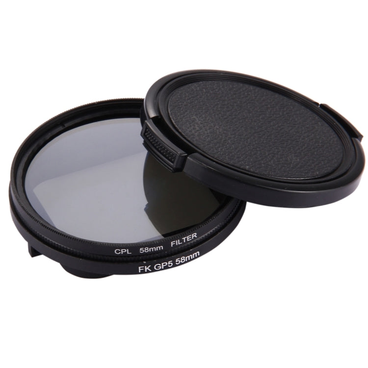 Filtro de lente CPL de círculo redondo 3 en 1 de 58 mm con tapa para GoPro HERO7 Black / 6/5, 58mm CPL Lens