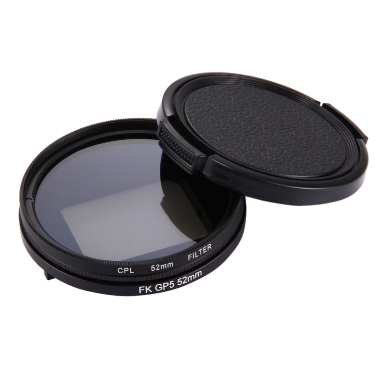 Filtro de lente CPL de círculo redondo 3 en 1 de 52 mm con tapa para GoPro HERO7 Black / 6/5, 52mm CPL Lens