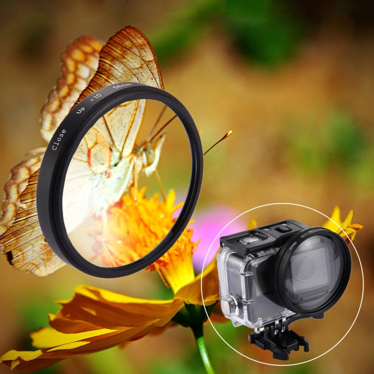Filtro de lente de primer plano 10X 2 en 1 de 58 mm para GoPro HERO7 Black/6/5, 58mm Close-Up Lens
