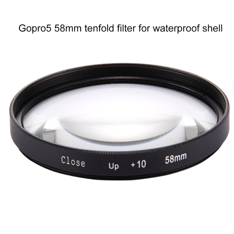 Filtro de lente de primer plano 10X 2 en 1 de 58 mm para GoPro HERO7 Black/6/5, 58mm Close-Up Lens