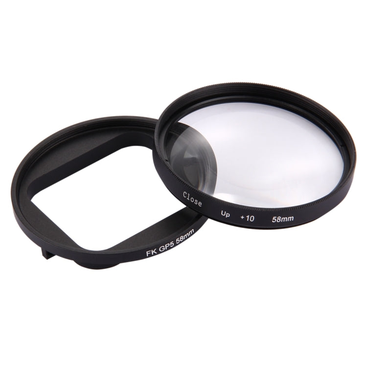 Filtro de lente de primer plano 10X 2 en 1 de 58 mm para GoPro HERO7 Black/6/5, 58mm Close-Up Lens