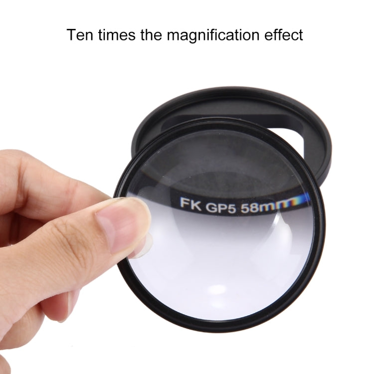 Filtro de lente de primer plano 10X 2 en 1 de 58 mm para GoPro HERO7 Black/6/5, 58mm Close-Up Lens