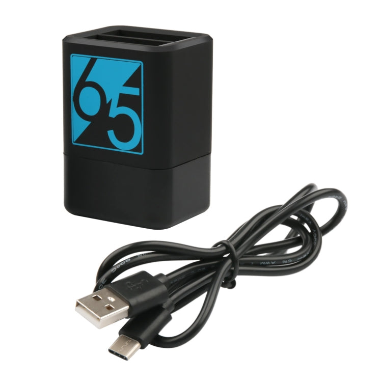 Cargador de baterías duales con cable USB-C / Type-C para GoPro HERO6 /5, Charger with TYPE-C Cable