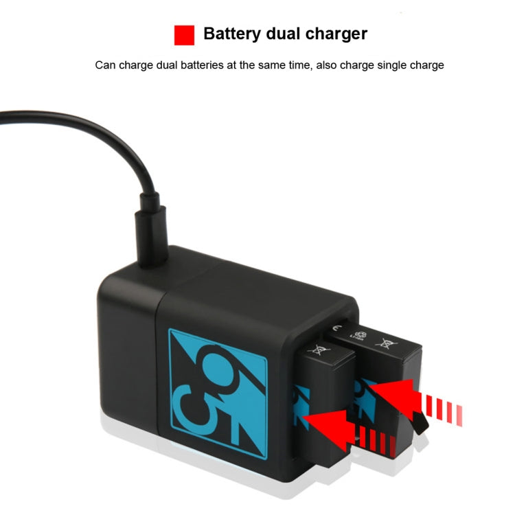 Cargador de baterías duales con cable USB-C / Type-C para GoPro HERO6 /5, Charger with TYPE-C Cable