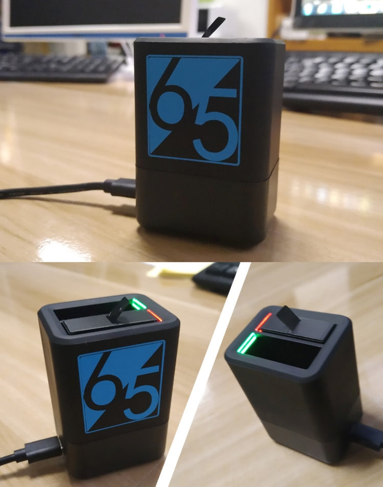 Cargador de baterías duales con cable USB-C / Type-C para GoPro HERO6 /5, Charger with TYPE-C Cable