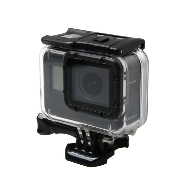 Para GoPro HERO6 /5 funda protectora impermeable + cubierta trasera hueca con hebilla montaje básico y tornillo, Waterproof Housing