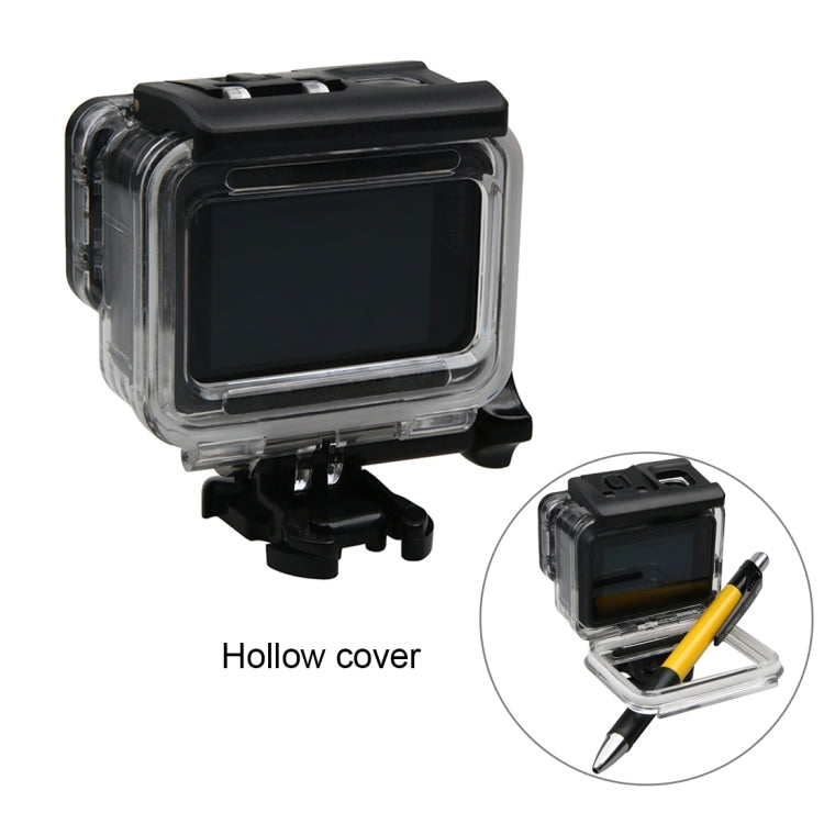 Para GoPro HERO6 /5 funda protectora impermeable + cubierta trasera hueca con hebilla montaje básico y tornillo, Waterproof Housing