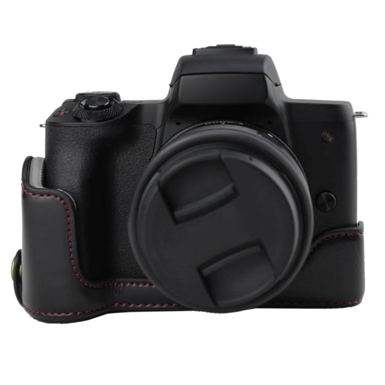 Base de media caja para cámara de cuero PU con rosca de 1/4 de pulgada para Canon EOS M50 / M50 Mark II, For Canon EOS M50