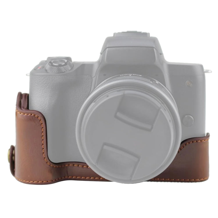 Base de media caja para cámara de cuero PU con rosca de 1/4 de pulgada para Canon EOS M50 / M50 Mark II, For Canon EOS M50