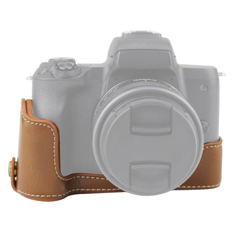 Base de media caja para cámara de cuero PU con rosca de 1/4 de pulgada para Canon EOS M50 / M50 Mark II, For Canon EOS M50
