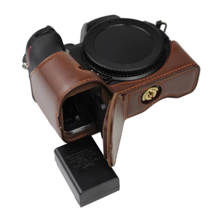 Base de media funda para cámara de cuero PU con rosca de 1/4 de pulgada para Nikon Z50, For Nikon Z50