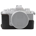 Base de media funda para cámara de cuero PU con rosca de 1/4 de pulgada para Nikon Z fc, For Nikon Z fc