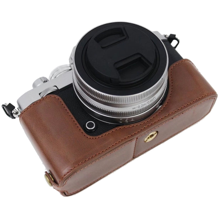 Base de media funda para cámara de cuero PU con rosca de 1/4 de pulgada para Nikon Z fc, For Nikon Z fc