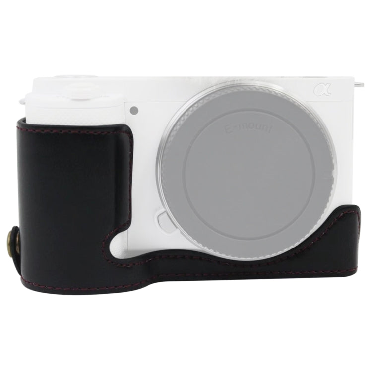 Base de media caja para cámara de cuero PU con rosca de 1/4 de pulgada para Sony ZV-E10 / ZV-E10L, For Sony ZV-E10