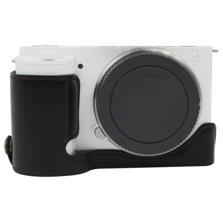 Base de media caja para cámara de cuero PU con rosca de 1/4 de pulgada para Sony ZV-E10 / ZV-E10L, For Sony ZV-E10