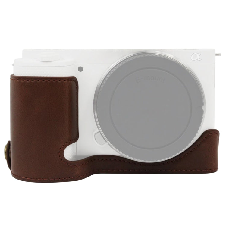 Base de media caja para cámara de cuero PU con rosca de 1/4 de pulgada para Sony ZV-E10 / ZV-E10L, For Sony ZV-E10