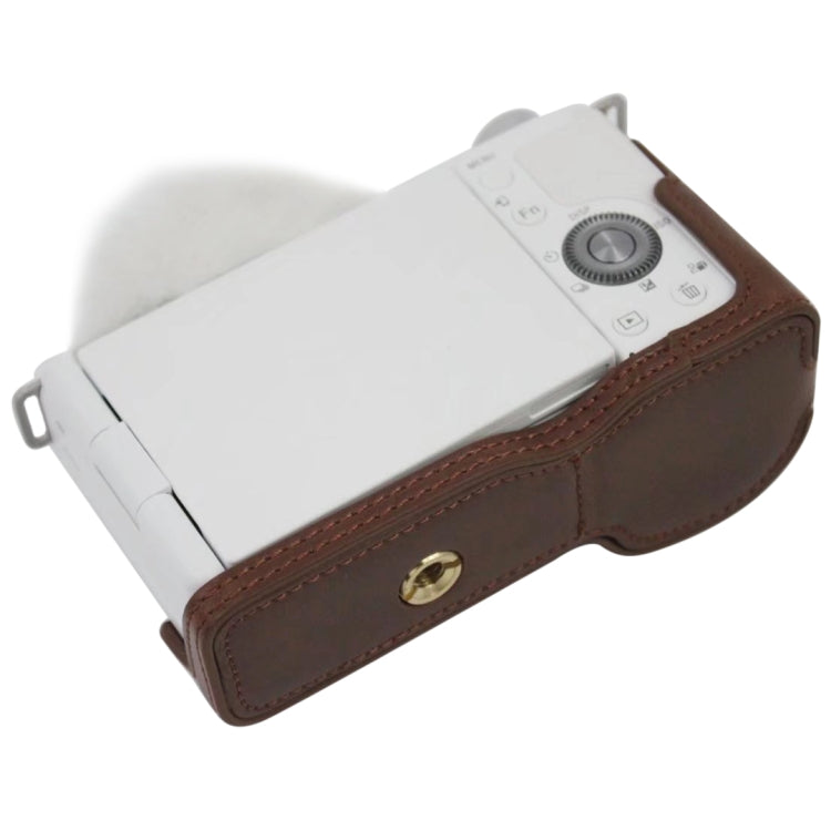 Base de media caja para cámara de cuero PU con rosca de 1/4 de pulgada para Sony ZV-E10 / ZV-E10L, For Sony ZV-E10