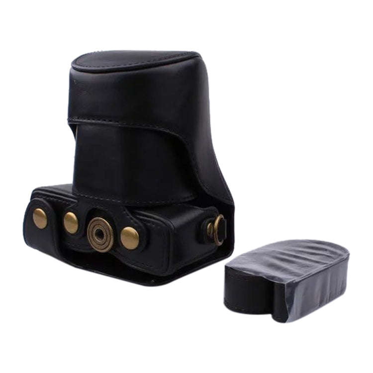 Funda de cuero PU para cámara de cuerpo completo con correa para Canon EOS M200 (lente de 15-55 mm)