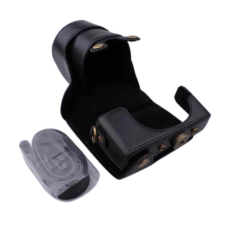 Funda de cuero PU para cámara de cuerpo completo con correa para Canon EOS M200 (lente de 15-55 mm)
