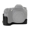 Base de media funda para cámara de cuero PU con rosca de 1/4 de pulgada para Canon EOS 80D / 70D, For Canon EOS 80D