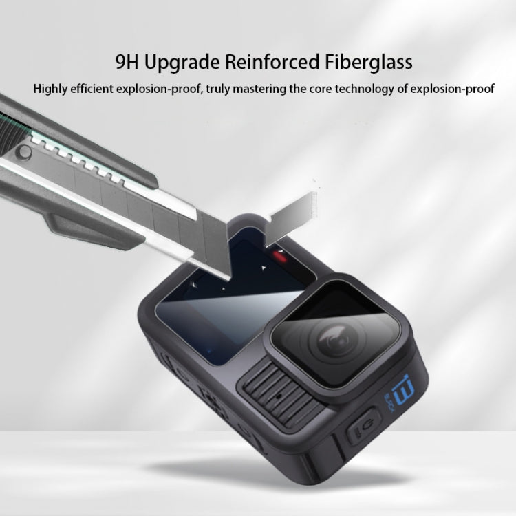 Película de vidrio templado 9H 2.5D para lente y pantalla LCD GoPro HERO13 Black