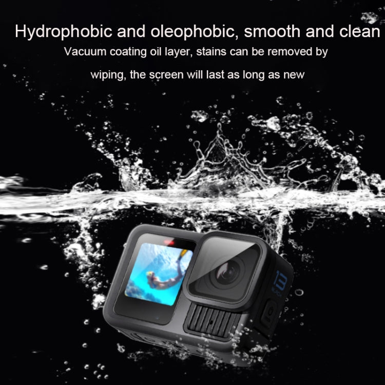 Película de vidrio templado 9H 2.5D para lente y pantalla LCD GoPro HERO13 Black