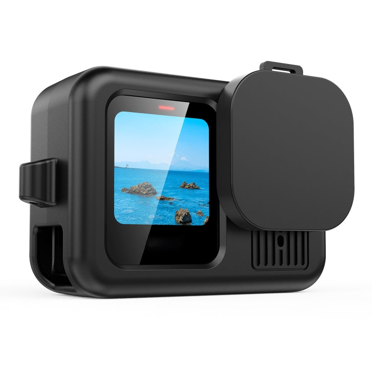 Funda protectora de silicona negra con correa para la muñeca y cubierta para lente para GoPro HERO13, For GoPro HERO13 Black