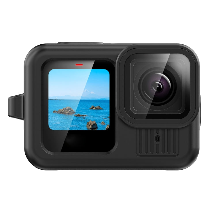 Funda protectora de silicona negra con correa para la muñeca y cubierta para lente para GoPro HERO13, For GoPro HERO13 Black