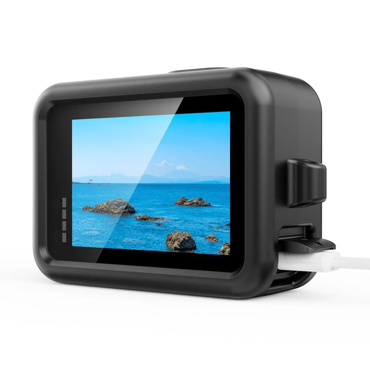 Funda protectora de silicona negra con correa para la muñeca y cubierta para lente para GoPro HERO13, For GoPro HERO13 Black