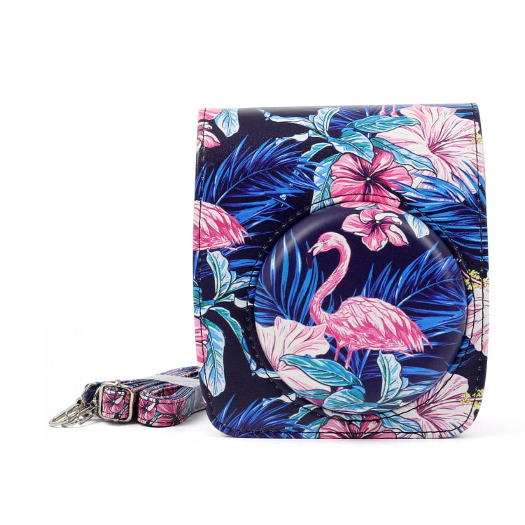 Funda protectora de cuero PU con diseño de flamenco para cámara FUJIFILM Instax Mini90, Flamingo