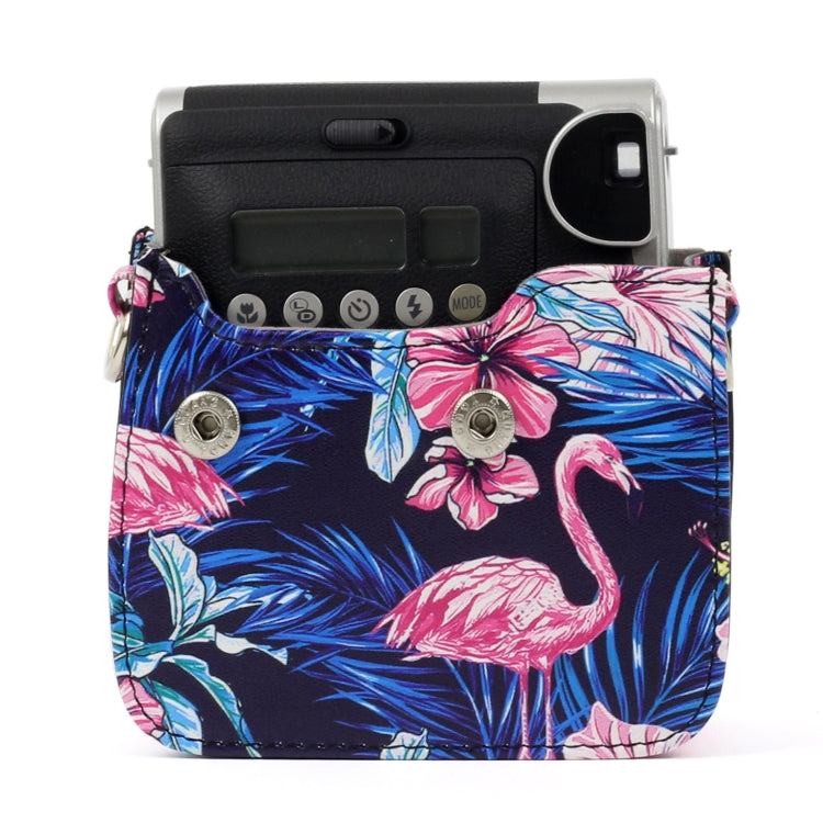 Funda protectora de cuero PU con diseño de flamenco para cámara FUJIFILM Instax Mini90, Flamingo