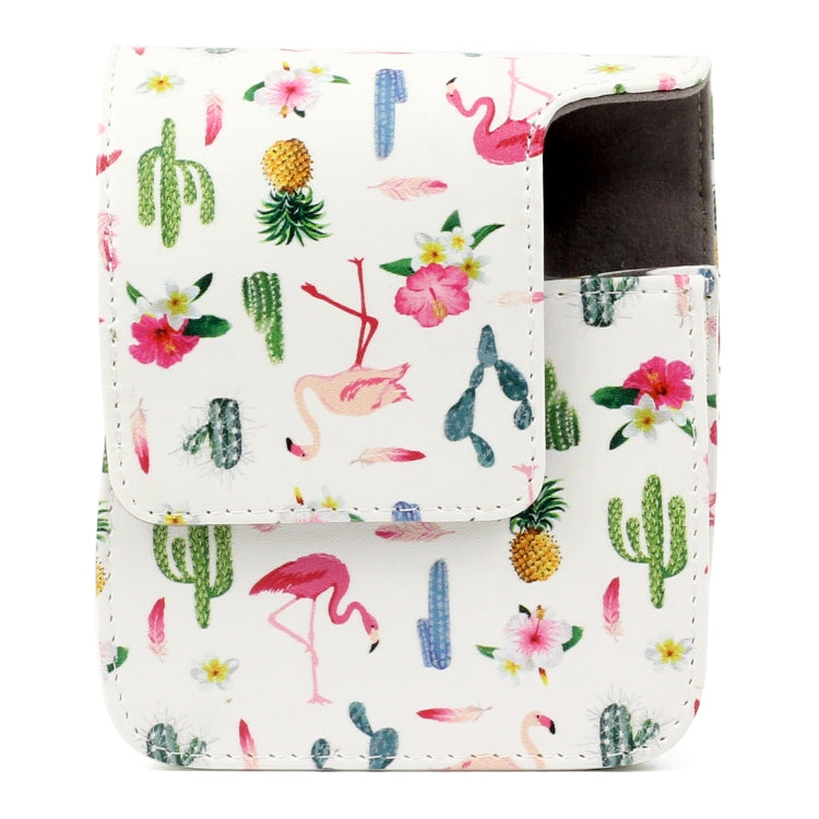 Funda protectora de cuero PU con diseño de Cactus y flamenco para cámara FUJIFILM Instax Mini90, Flamingo Cactus