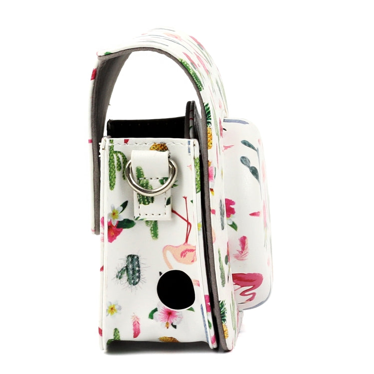 Funda protectora de cuero PU con diseño de Cactus y flamenco para cámara FUJIFILM Instax Mini90, Flamingo Cactus