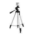 Trípode para transmisión en vivo Patas plegables de 3 secciones Soporte para trípode de aleación de aluminio con cabezal de trípode tridimensional en forma de U y abrazadera para teléfono para DSLR y cámara digital, altura ajustable: 47,5-133 cm, 330A
