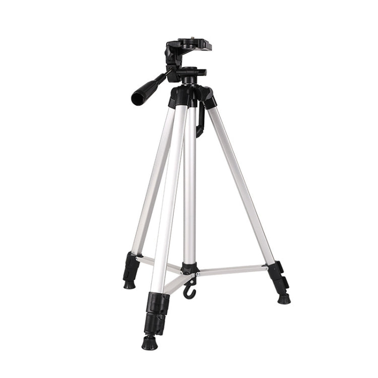 Trípode para transmisión en vivo Patas plegables de 3 secciones Soporte para trípode de aleación de aluminio con cabezal de trípode tridimensional en forma de U y abrazadera para teléfono para DSLR y cámara digital, altura ajustable: 47,5-133 cm, 330A