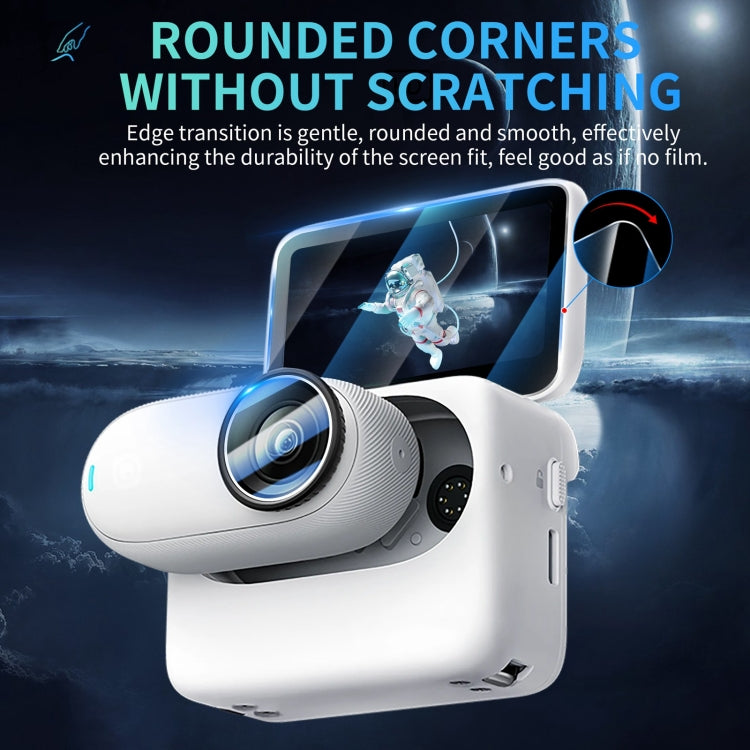 Para Insta360 GO 3S STARTRC 2 en 1 2 piezas de película de vidrio templado de pantalla y 2 piezas de película de TPU para lentes, For Insta360 GO 3S