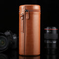 Estuche para lentes extra grande Caja de cuero PU con cremallera para lentes de cámara DSLR, tamaño: 24,5 * 10,5 * 10,5 cm, 24.5 x 10.5cm (Brown), 24.5 x 10.5cm (Coffee), 24.5 x 10.5cm (Black)