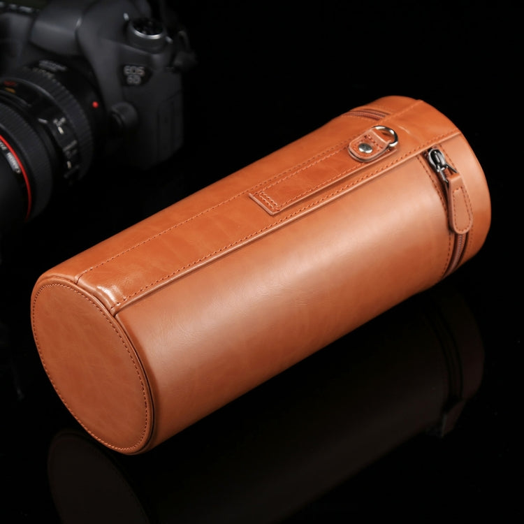 Estuche para lentes extra grande Caja de cuero PU con cremallera para lentes de cámara DSLR, tamaño: 24,5 * 10,5 * 10,5 cm, 24.5 x 10.5cm (Brown), 24.5 x 10.5cm (Coffee), 24.5 x 10.5cm (Black)