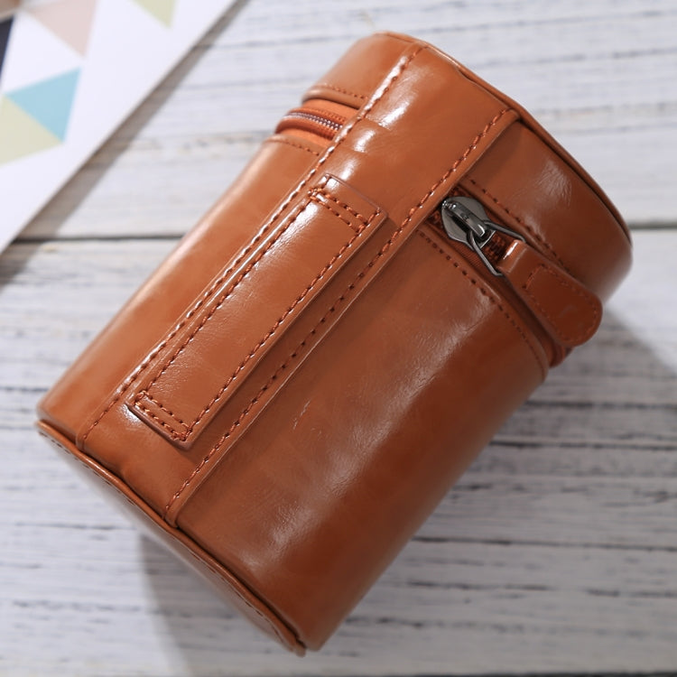 Estuche mediano para lentes Caja de cuero PU con cremallera para lentes de cámara DSLR, tamaño: 13x9x9 cm, 13 x 9cm (Brown), 13 x 9cm (Coffee), 13 x 9cm (Black)