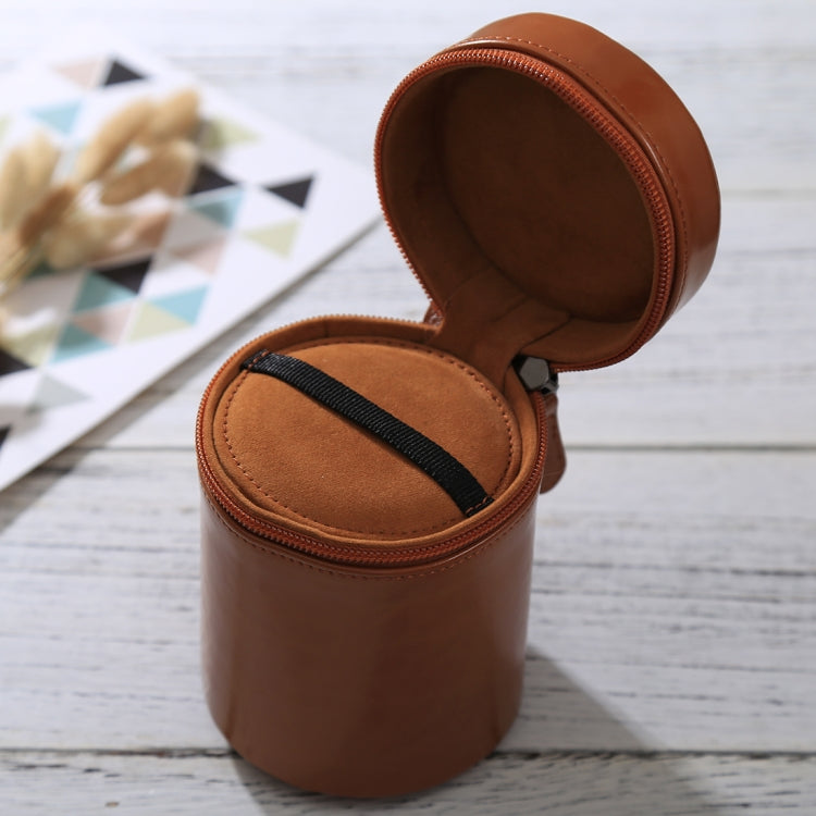 Estuche mediano para lentes Caja de cuero PU con cremallera para lentes de cámara DSLR, tamaño: 13x9x9 cm, 13 x 9cm (Brown), 13 x 9cm (Coffee), 13 x 9cm (Black)