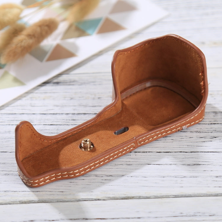 Base de media funda para cámara de cuero PU con rosca de 1/4 de pulgada para Sony ILCE-6000 / A6000, For Sony A6000