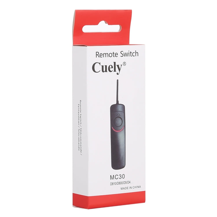 Cuely MC-30 Cable disparador remoto para Nikon D810 / D820 / D5 / D4, MC-30