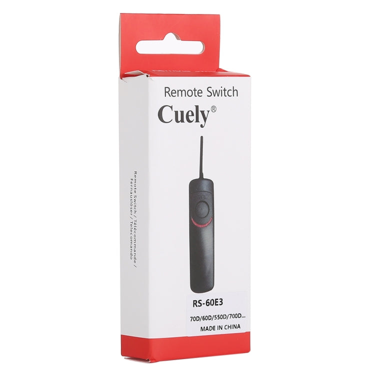 Cuely RS-60E3 Cable disparador remoto para Canon EOS 70D / 60D / 550D / 700D, RS-60E3