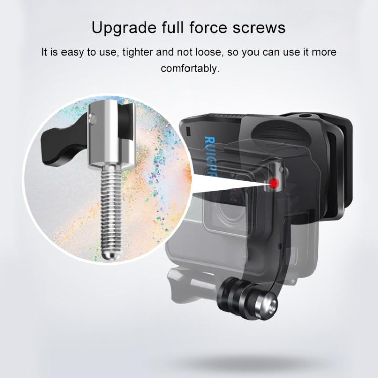 RUIGPRO Rotación de 360 grados Tipo J Mochila Rec-Mounts Clip Abrazadera con tornillo para GoPro HERO9 Black / HERO8 Black /HERO7 /6/5, DJI Osmo Action, Xiaoyi y otras cámaras de acción